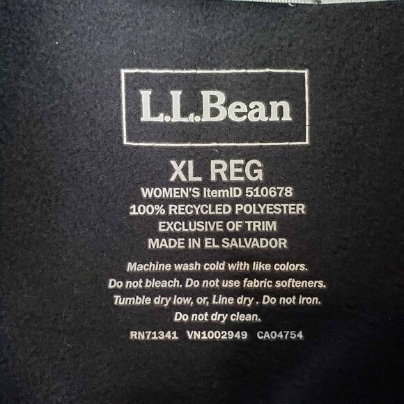 LL Bean Fleece Jacket Women’s Medium M Black Full Zip Long Sleeve Fuzzy Pockets - Picture 7 of 9